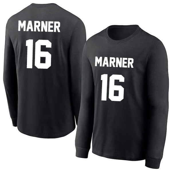 Mitch Marner 16 Long Sleeve Tshirt Black/White Style08092708