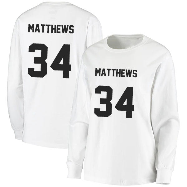 Auston Matthews 34 Long Sleeve Tshirt Black/White Style08092697