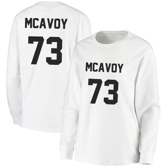 Charlie McAvoy 73 Long Sleeve Tshirt Black/White Style08092717