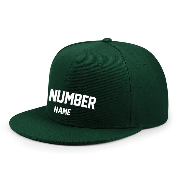 Customized Flat Adjustable Baseball Cap - Dark Green