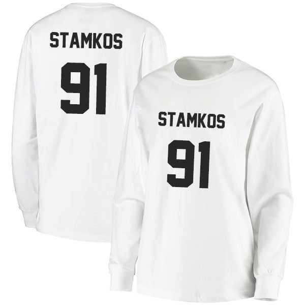 Steven Stamkos 91 Long Sleeve Tshirt Black/White Style08092711