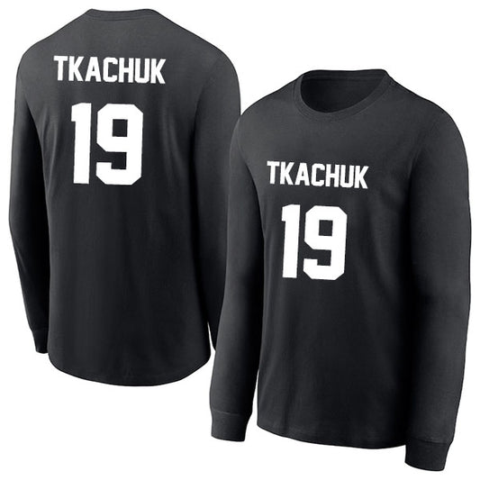 Matthew Tkachuk 19 Long Sleeve Tshirt Black/White Style08092719