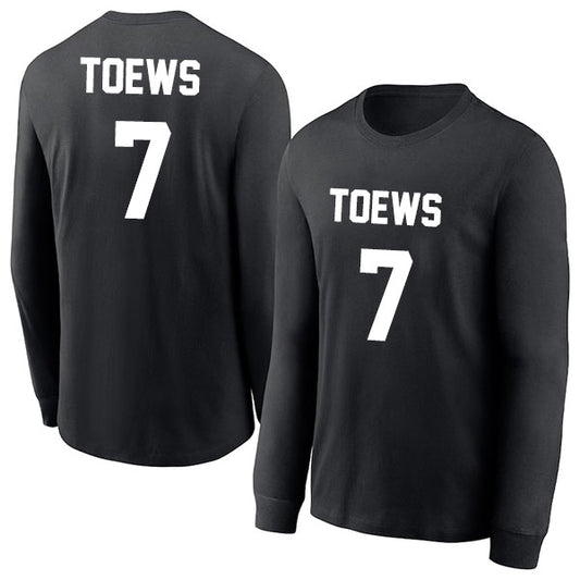 Devon Toews 7 Long Sleeve Tshirt Black/White Style08092744