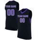 Basketball Stitched Custom Jersey - Black / Font Purple Style06052219