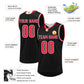 Basketball Stitched Custom Jersey - Black / Font Red Style06052207