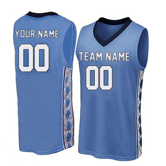 Basketball Stitched Custom Jersey - Blue / Font White Style06052211