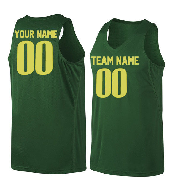 Basketball Stitched Custom Jersey - Green / Font Yellow Style06052214