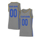 Basketball Stitched Custom Jersey - Grey / Font Blue Style06052221