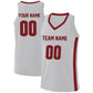 Basketball Stitched Custom Jersey - White / Font Red Style06052201