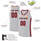 Basketball Stitched Custom Jersey - White / Font Red Style06052201