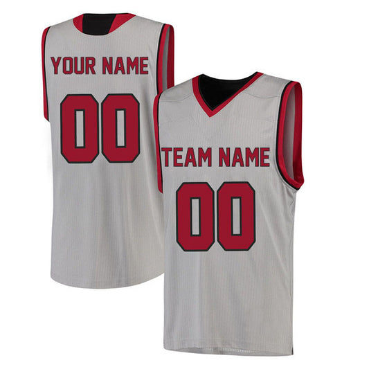 Basketball Stitched Custom Jersey - White / Font Red Style06052210