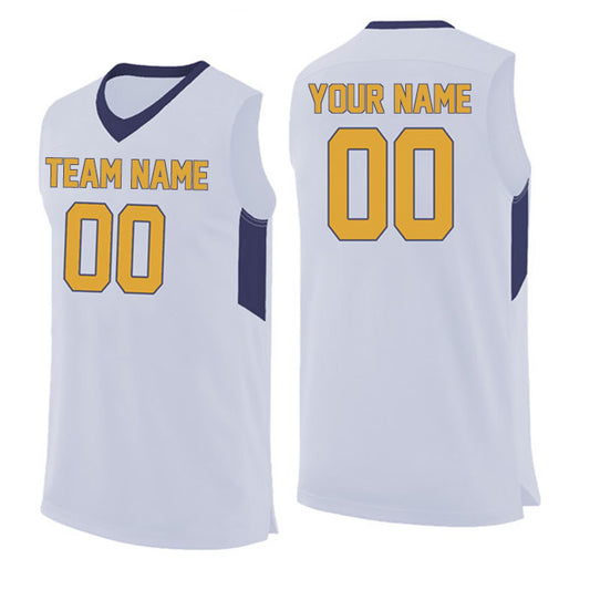 Basketball Stitched Custom Jersey - White / Font Yellow Style06052220