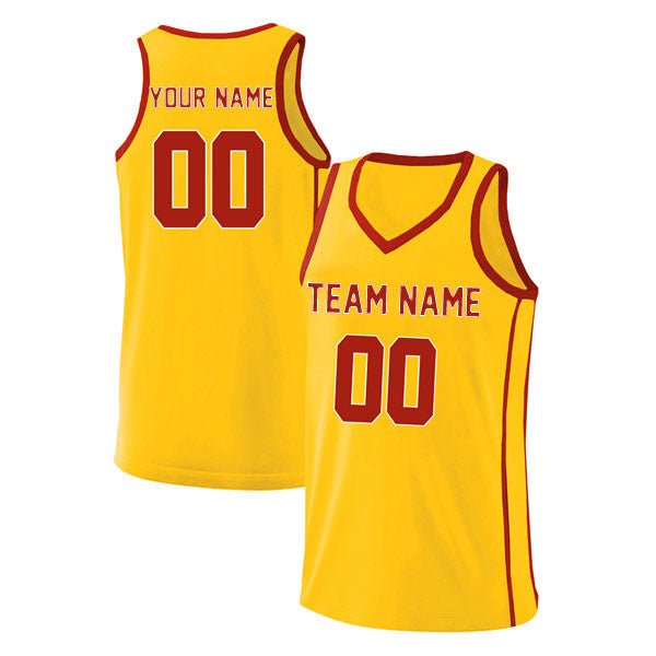 Basketball Stitched Custom Jersey - Yellow / Font Red Style06052216