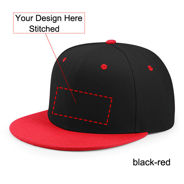 Customized Stitched Flat Snapback Baseball Cap