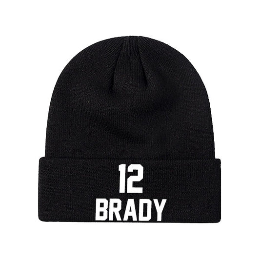 Tampa Bay Brady 12 Knit Hat Black/Gray/Red/White Style08092381