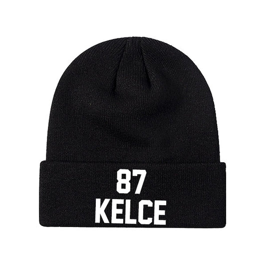 Kansas City Kelce 87 Knit Hat Black/Red/White Style08092405