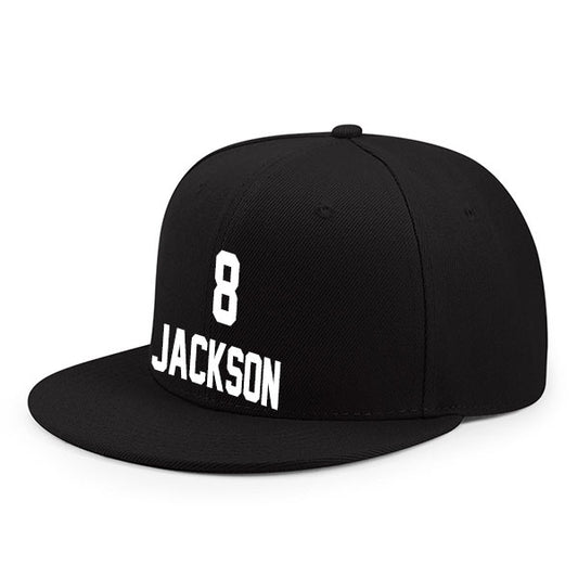 Baltimore Jackson 8 Flat Adjustable Baseball Cap Black/Purple/White Style08092432