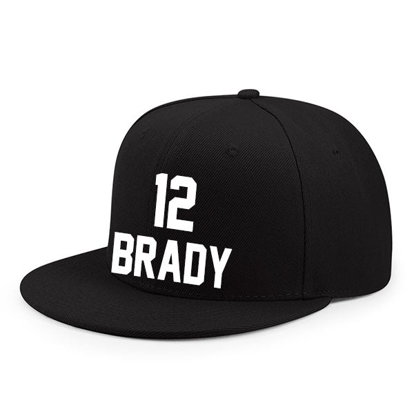 Tampa Bay Brady 12 Flat Adjustable Baseball Cap Black/Gray/Red/White Style08092347