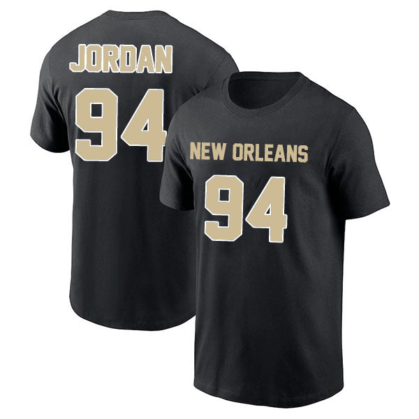 New Orleans Jordan 94 Short Sleeve Tshirt Black/White Style08092277