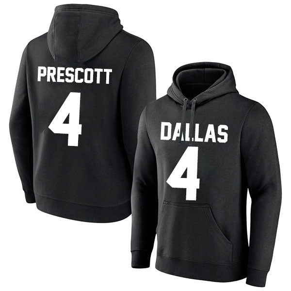 Dallas Prescott 4 Pullover Hoodie Black Style08092341