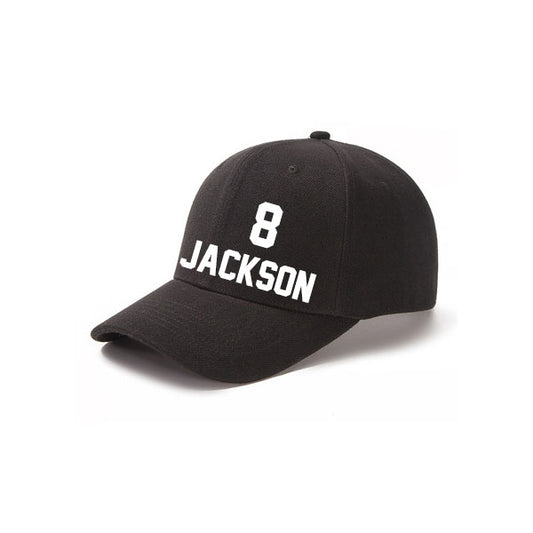 Baltimore Jackson 8 Curved Adjustable Baseball Cap Black/Purple/White Style08092466