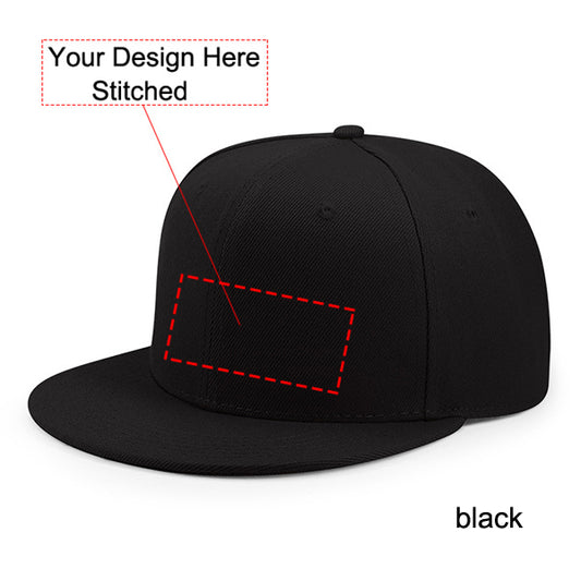 Customized Stitched Flat Snapback Baseball Cap