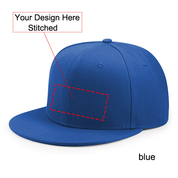 Customized Stitched Flat Snapback Baseball Cap