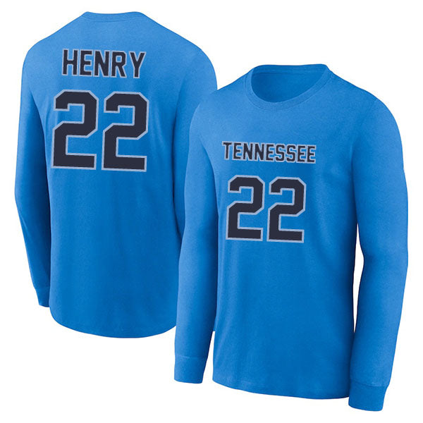 Tennessee Henry 22 Long Sleeve Tshirt Blue/Navy/White Style08092215