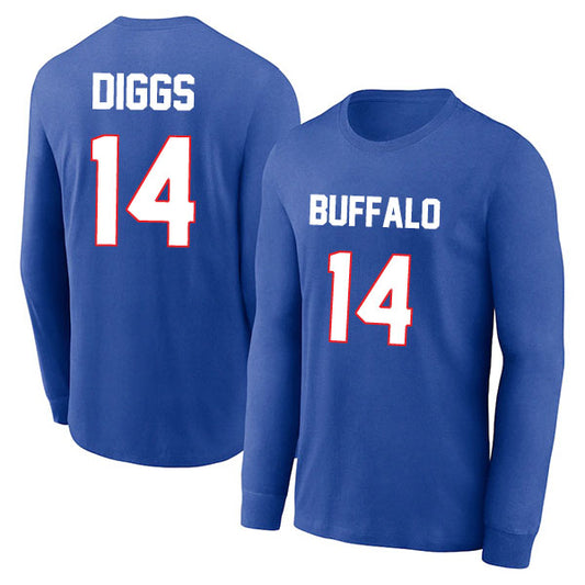 Buffalo Diggs 14 Long Sleeve Tshirt Blue/Red/White Style08092247