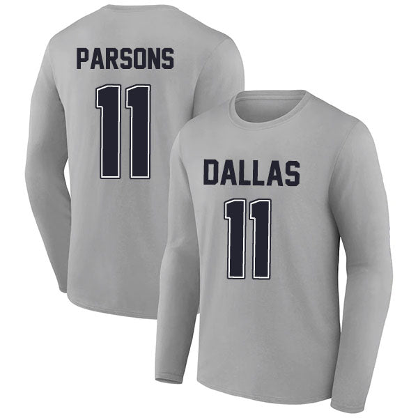 Dallas Parsons 11 Long Sleeve Tshirt Navy/Gray/White Style08092223