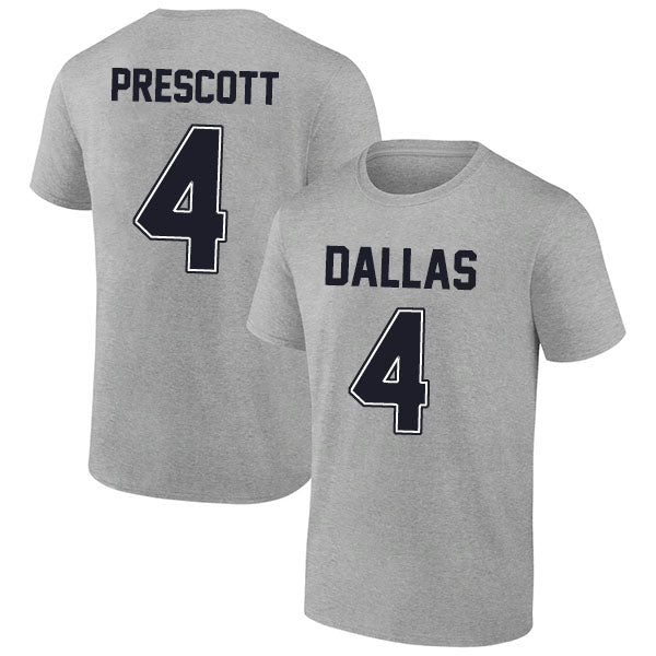 Dallas  Prescott 4 Short Sleeve Tshirt Gray/Navy/White Style08092288