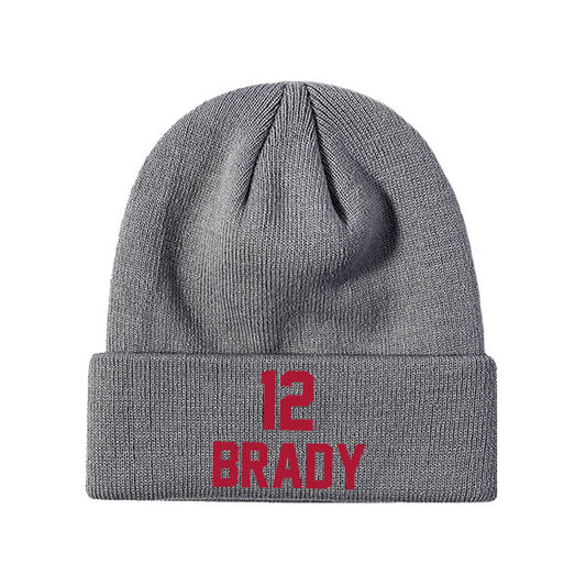 Tampa Bay Brady 12 Knit Hat Black/Gray/Red/White Style08092381