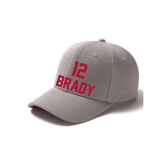 Tampa Bay Brady 12 Curved Adjustable Baseball Cap Black/Gray/Red/White Style08092380