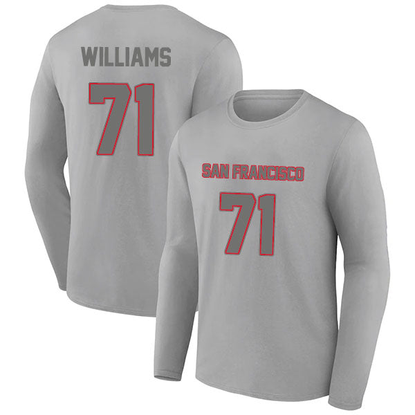 San Francisco Williams 71 Long Sleeve Tshirt Black/Red/Gray//White Style08092229