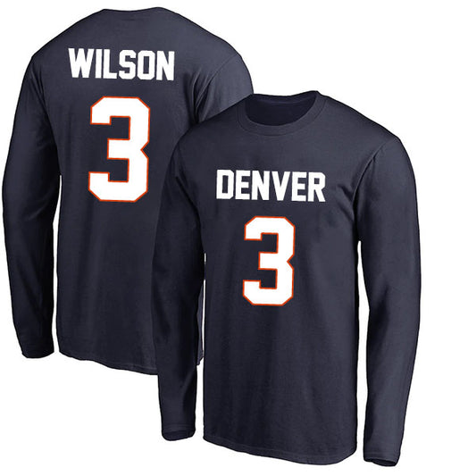 Denver Wilson 3 Long Sleeve Tshirt Navy/Orange/White Style08092254