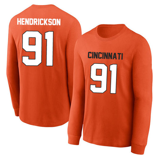 Cincinnati Hendrickson 91 Long Sleeve Tshirt Black/Orange/White Style08092256