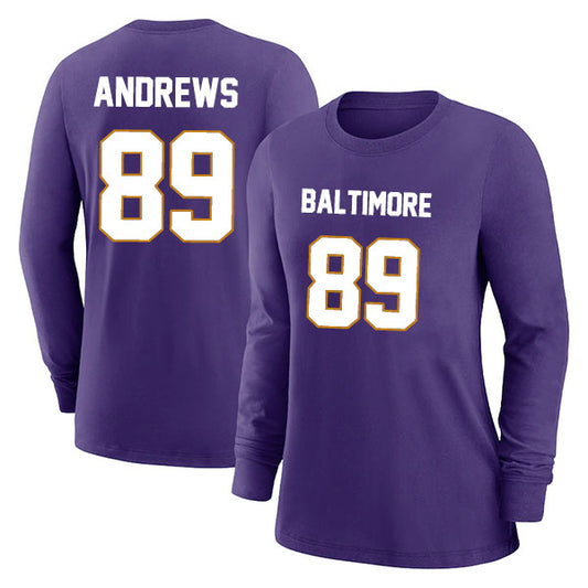 Baltimore Andrews 89 Long Sleeve Tshirt Black/Purple/White Style08092242