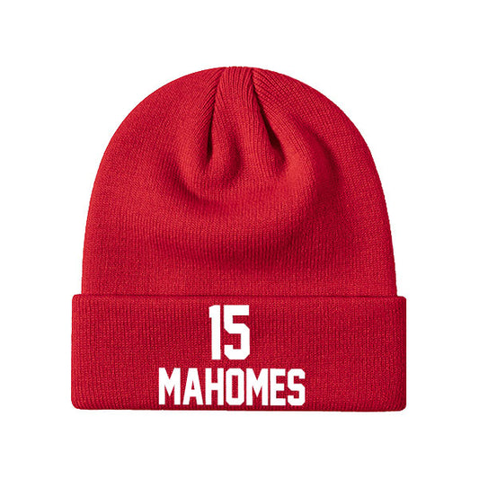 Kansas City Mahomes 15 Knit Hat Black/Red/White Style08092375