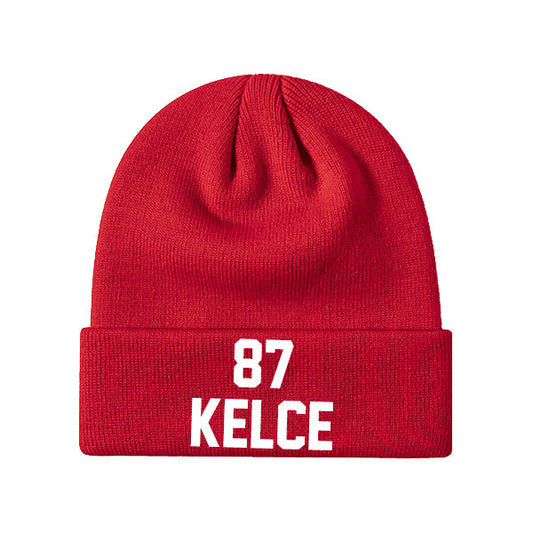 Kansas City Kelce 87 Knit Hat Black/Red/White Style08092405