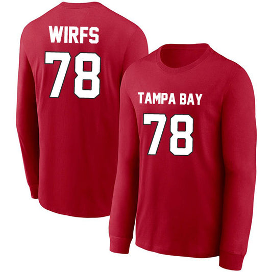 Tampa Bay Wirfs 78 Long Sleeve Tshirt Red/Gray/White Style08092244