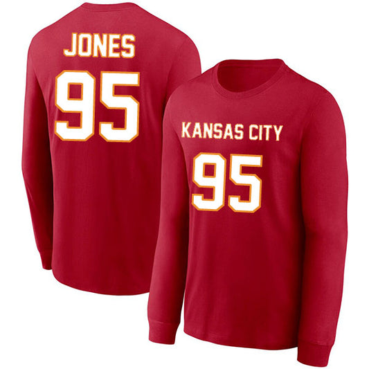 Kansas City Jones 95 Long Sleeve Tshirt Red/White Style08092248