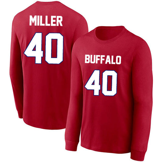 Buffalo Miller 40 Long Sleeve Tshirt Blue/Red/White Style08092241