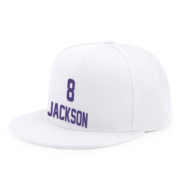 Baltimore Jackson 8 Flat Adjustable Baseball Cap Black/Purple/White Style08092432