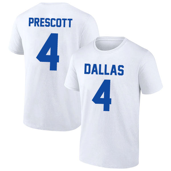 Dallas  Prescott 4 Short Sleeve Tshirt Gray/Navy/White Style08092288