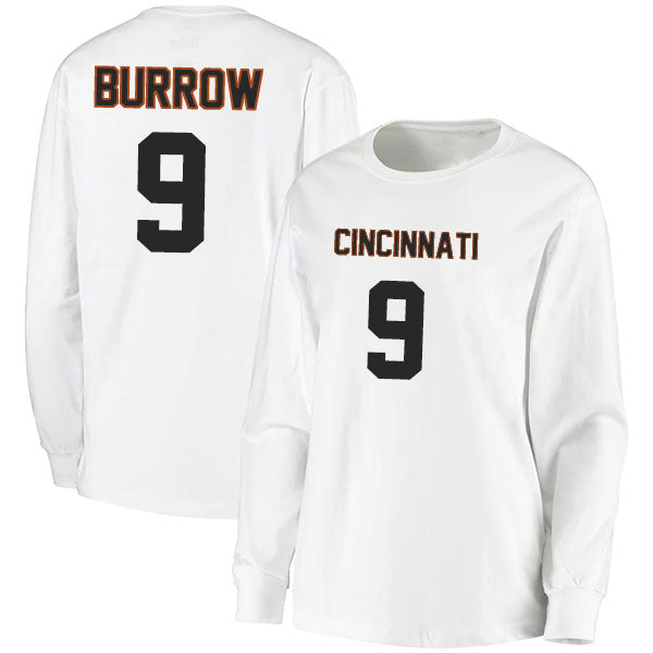 Cincinnati Burrow 9 Long Sleeve Tshirt Black/Orange/White Style08092216