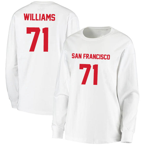 San Francisco Williams 71 Long Sleeve Tshirt Black/Red/Gray//White Style08092229