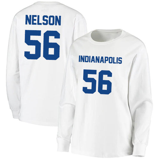 Indianapolis Nelson 56 Long Sleeve Tshirt Royal/White Style08092249