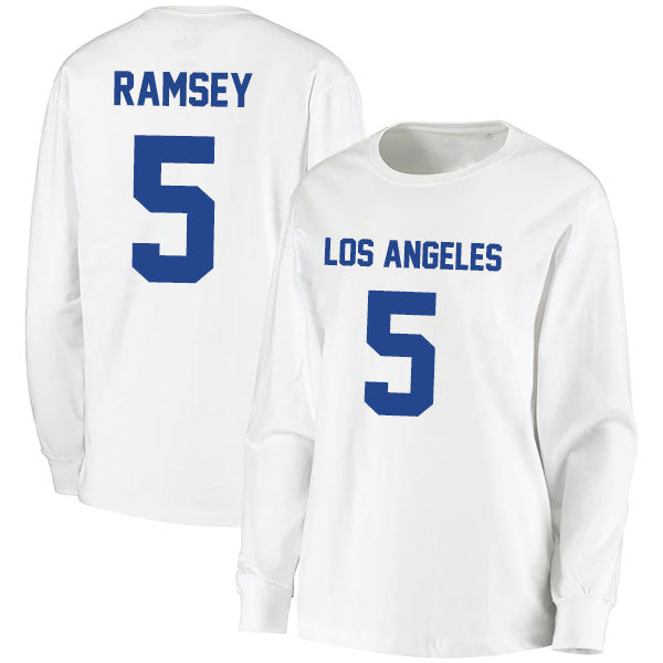 Los Angeles Ramsey 5 Long Sleeve Tshirt Blue/Gray/White Style08092227